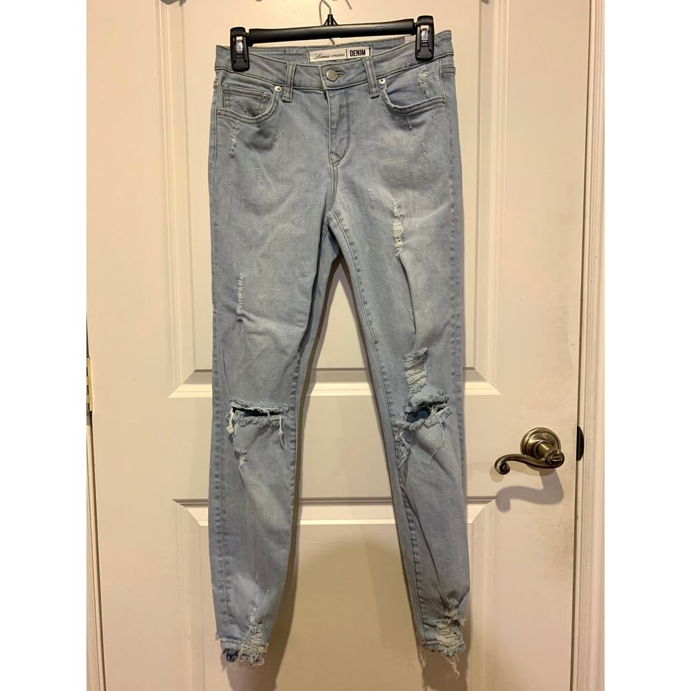Lovers + Friends Ripped Skinny Jeans Light Wash